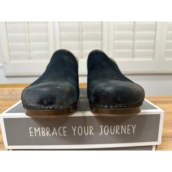 Dansko Brenna Burnished Suede Clog Black Size 11.5/12 US 42 EU NIB Casual Nurses - Picture 8 of 14